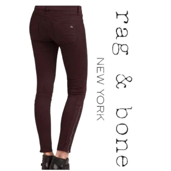 RAG & BONE DEVI SIDE LEG ZIP SKINNY JEANS SIZE 27 - Picture 1 of 12